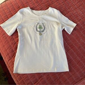 Double D Ranch Sequin White T-Shirt